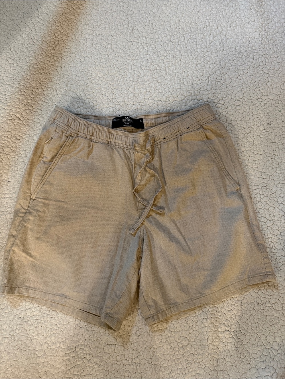 Hollister Men's Tan Drawstring Athletic Shorts